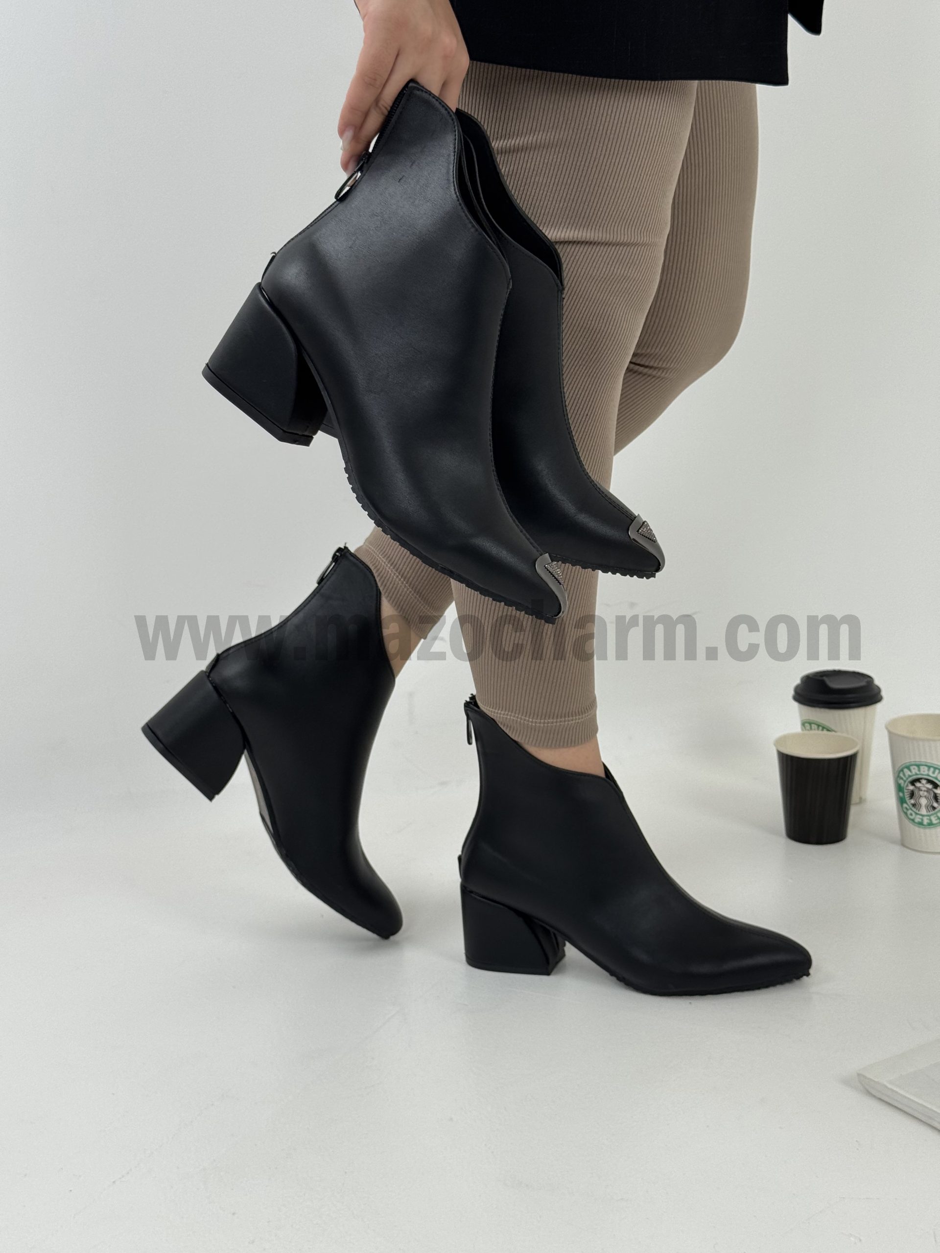 نیم بوت پنجه فلز پاشنه مبلی