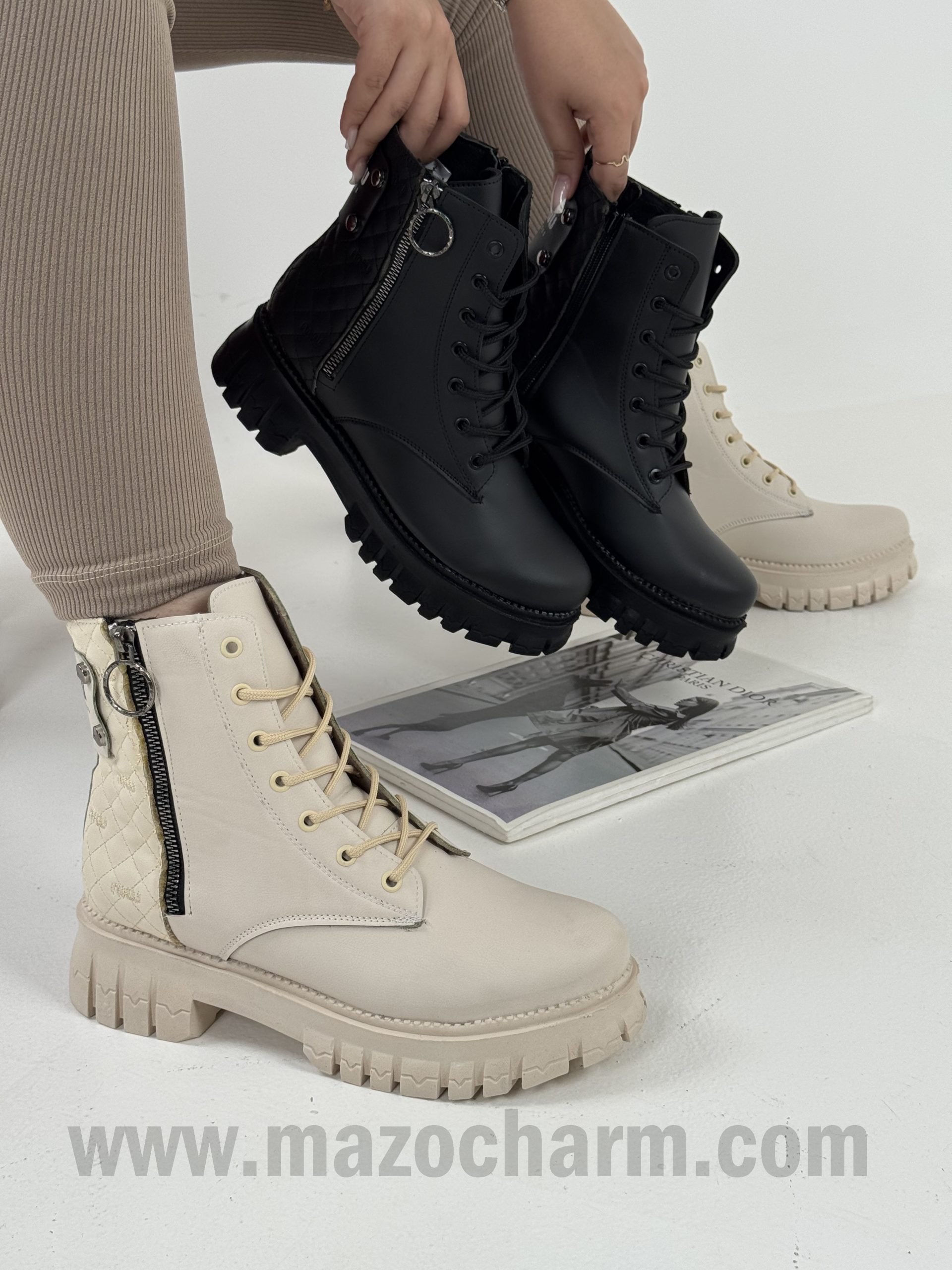 نیم بوت پیو بغل زیپ پشت شنل